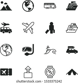 travel vector icon set such as: exploration, guide, sketch, mountain, mountains, glasses, north, male, aeroplane, transfer, direction, icons, jet, star, paper, single, aircraft, lifestyle, landing