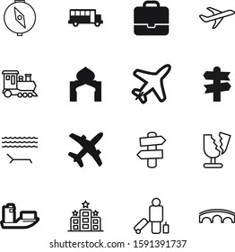 travel vector icon set such as: portfolio, food, ocean, boat, leisure, minaret, coffee, toy, architectural, geography, comfort, spirituality, airline, muslim, adventure, accessory, manager, service