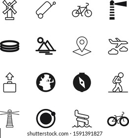travel vector icon set such as: hiking, connect, slide, commercial, cartoon, geography, briefcase, flight, holland, sky, art, icons, spa, pilot, road, connection, fly, top, agricultural, place