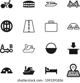 travel vector icon set such as: voyage, linear, abstract, wood, cauldron, distance, bus, baggage, plane, bag, hostel, geography, sea, destination, hospital, direction, healthy, world, food, dinner