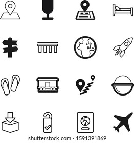 travel vector icon set such as: abstract, home, set, blank, flops, slippers, railway, control, future, cartography, security, cartoon, flop, do, door, plane, science, spacecraft, speed, break, water