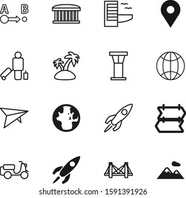 travel vector icon set such as: office, sport, empty, plant, mark, speed, logistic, mountain, button, tree, glider, rock, wing, holiday, suitcase, beach, flying, rolling, rest, bed, desert, male
