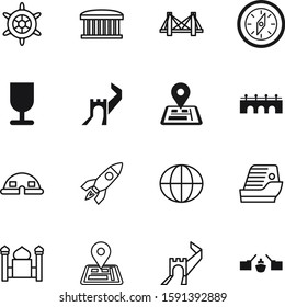 travel vector icon set such as: sailing, aircraft, future, navigate, planet, liner, muslim, compass, creative, saint, style, fire, north, education, retro, plane, airport, box, urban, decoration