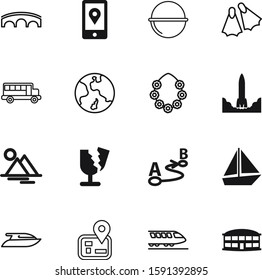 travel vector icon set such as: public, 3d, up, mountains, lines, shape, airport, knowledge, aircraft, tourist, glass, heat, connection, set, subway, education, stop, shiny, project, cartography