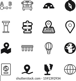 travel vector icon set such as: baloon, freedom, exploration, nation, urban, international, label, information, digital, guidepost, airship, route, dome, post, recreation, house, aerial, ballooning