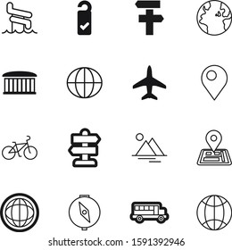 travel vector icon set such as: station, clean, airport, handle, air, pointer, public, card, star, hanger, bicycle, template, extreme, waterpark, recreation, building, please, architecture