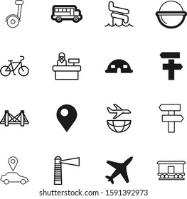 travel vector icon set such as: collection, tourist, location, nature, recreation, railroad, earth, landmark, train, device, people, education, cartoon, aircraft, commercial, mobility, sea