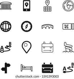 travel vector icon set such as: paper, cute, phone, way, signpost, waterslide, aviation, city, station, navigator, public, season, adventure, hotel, blue, aqua, traveler, lines, logistics, arrow