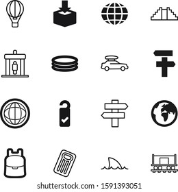 travel vector icon set such as: please, safety, geography, knob, nature, pyramid, wave, package, kid, bed, passenger, holiday, trip, containers, collection, family, lift, shark, worldwide, wagon