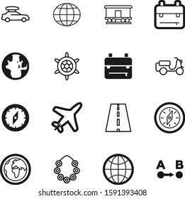 travel vector icon set such as: carriage, motorcycle, style, hand, railway, grey, international, route, roof, ship, icons, marine, road, thin, cargo, baggage, decoration, shipping, wreath, shape