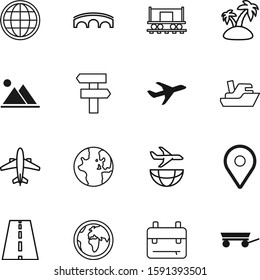 travel vector icon set such as: guidance, railway, schoolbag, local, market, freight, mountain, guide, connection, marine, passenger, bag, airport, tropical, horse, car, pin, ball, asphalt, place