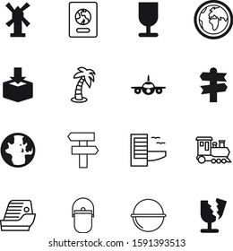 travel vector icon set such as: airplane, pictogram, mill, air, resort, emblem, motion, market, legal, package, web, rest, architecture, control, building, australia, house, city, room, residential