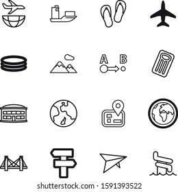 travel vector icon set such as: glider, wind, terminal, activity, hang, footwear, market, mattress, directional, bridge, top, figure, park, blue, recreational, kid, traffic, happy, commercial, season
