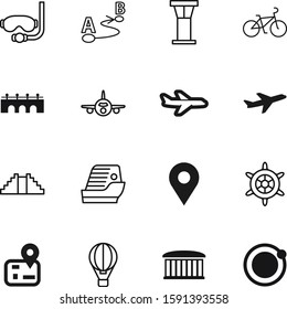 travel vector icon set such as: radar, course, sail, summer, aerial, swimwear, egypt, diving, cartography, underwater, mountain, network, distance, float, tube, scuba, recreation, station, button