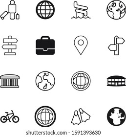travel vector icon set such as: leisure, gps, circle, marker, empty, pool, happy, color, guidepost, landmark, figure, around, accessory, place, information, manager, person, rolling, position, male