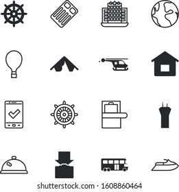 travel vector icon set such as: customer, watersport, traffic, planning, property, green, earth, roof, mobile, big, aerostat, classic, briefcase, canopy, office, van, jetski, conceptual, outdoor