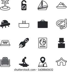 Travel Vector Icon Set Such As: Airplane, Diverse, Fiction, Busy, Town, Lake, Place, Exotic, Paper, Future, Shelter, Yacht, Colored, Pool, Fire, Glasses, Games, Regatta, Traffic, Badge, Marquee