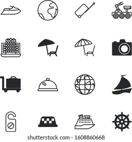 travel vector icon set such as: appliances, photography, liner, linear, innovation, moon, watersport, sleep, skyscraper, hang, store, tag, vintage, wood, old, closeup, adult, room, yellow, stock