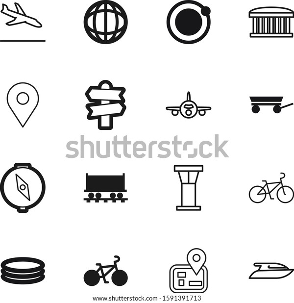 travel vector icon set such as: cruise, beach,\
child, cartography, planet, guidance, local, spa, summer,\
containers, label, compass, house, pointer, star, network,\
geography, sea, arrive, kid,\
button