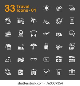 Travel vector icons for mobile phone interface, web and applications