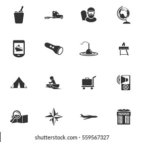 travel vector icons for user interface design