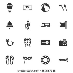 travel vector icons for user interface design