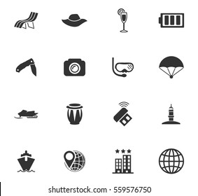 travel vector icons for user interface design