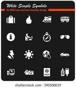 travel vector icons for user interface design