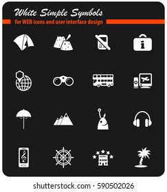travel vector icons for user interface design