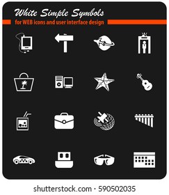 travel vector icons for user interface design