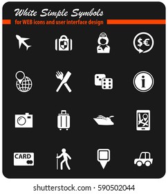 travel vector icons for user interface design