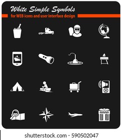 travel vector icons for user interface design