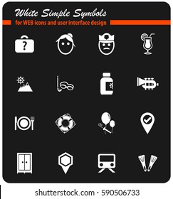 travel vector icons for user interface design
