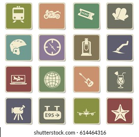 travel vector icons for user interface design