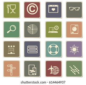 travel vector icons for user interface design