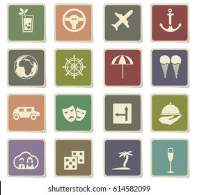travel vector icons for user interface design