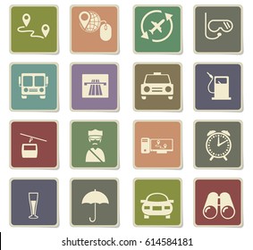 travel vector icons for user interface design