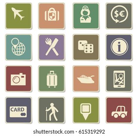 travel vector icons for user interface design