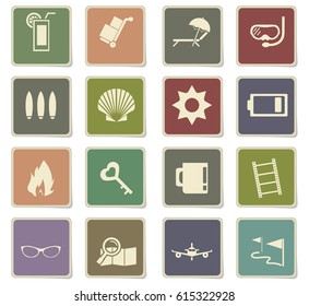 travel vector icons for user interface design