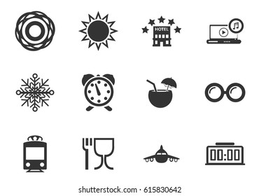 Travel vector icons for user interface design