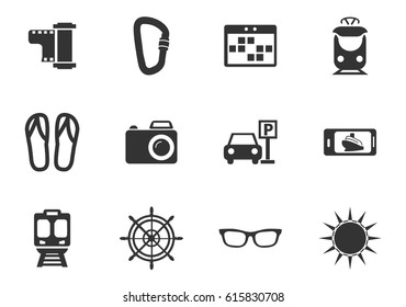 Travel vector icons for user interface design