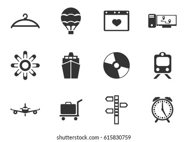 Travel vector icons for user interface design