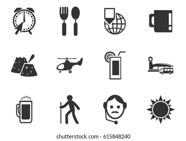 Travel vector icons for user interface design