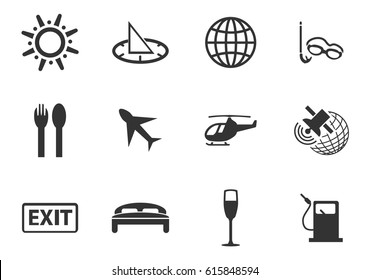 Travel vector icons for user interface design