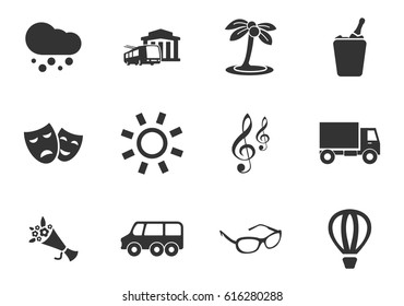 Travel vector icons for user interface design
