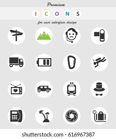 travel vector icons for user interface design