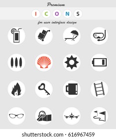 travel vector icons for user interface design