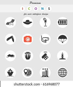 travel vector icons for user interface design