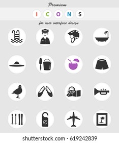 travel vector icons for user interface design