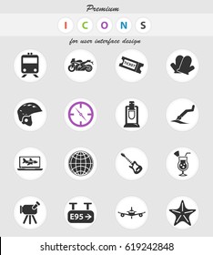 travel vector icons for user interface design